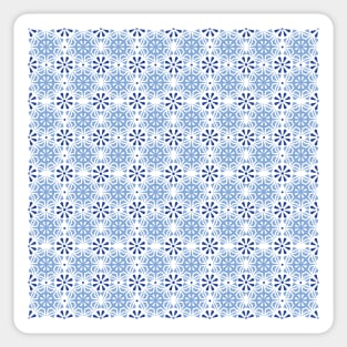 Mediterranean blue tiles stars and flowers pattern Sticker